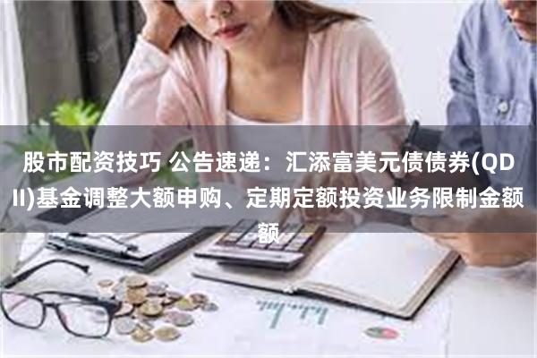 股市配资技巧 公告速递：汇添富美元债债券(QDII)基金调整大额申购、定期定额投资业务限制金额