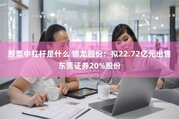 股票中杠杆是什么 锦龙股份：拟22.72亿元出售东莞证券20%股份