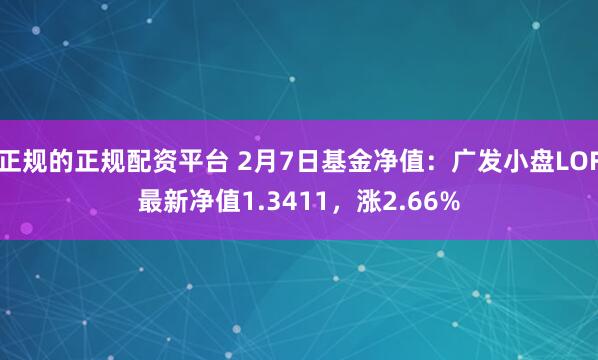 正规的正规配资平台 2月7日基金净值：广发小盘LOF最新净值1.3411，涨2.66%