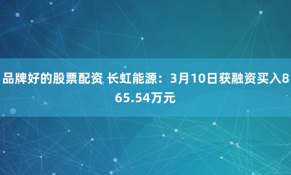 品牌好的股票配资 长虹能源：3月10日获融资买入865.54万元