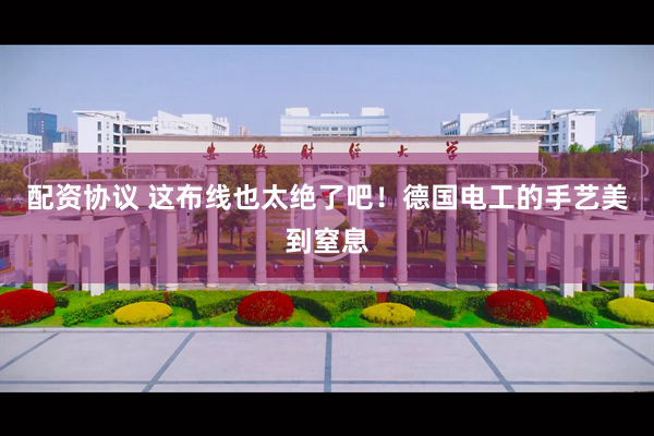 配资协议 这布线也太绝了吧！德国电工的手艺美到窒息