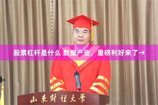 股票杠杆是什么 数据产业，重磅利好来了→